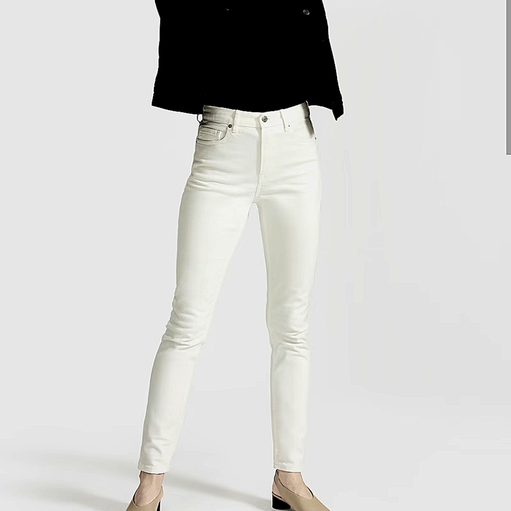 EVERLANE High Rise Skinny Jeans - Bone White - Size 28
